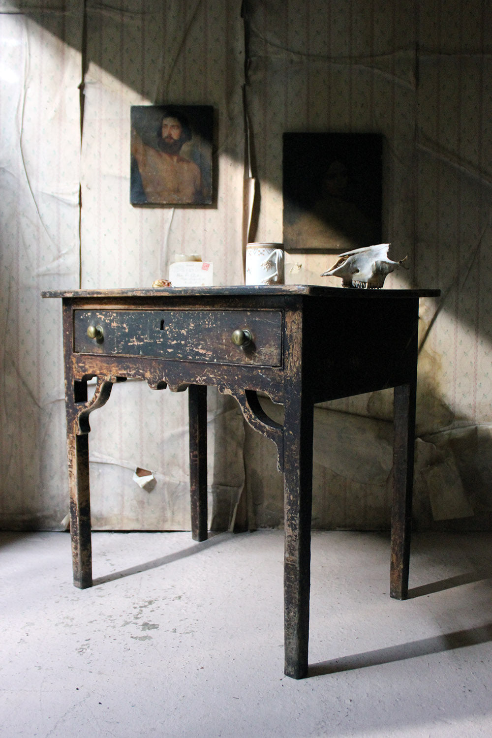 A George III Provincial Painted Pine Side Table c.1780-1800