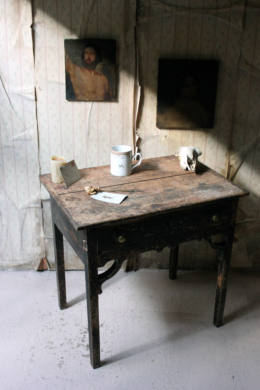 A George III Provincial Painted Pine Side Table c.1780-1800