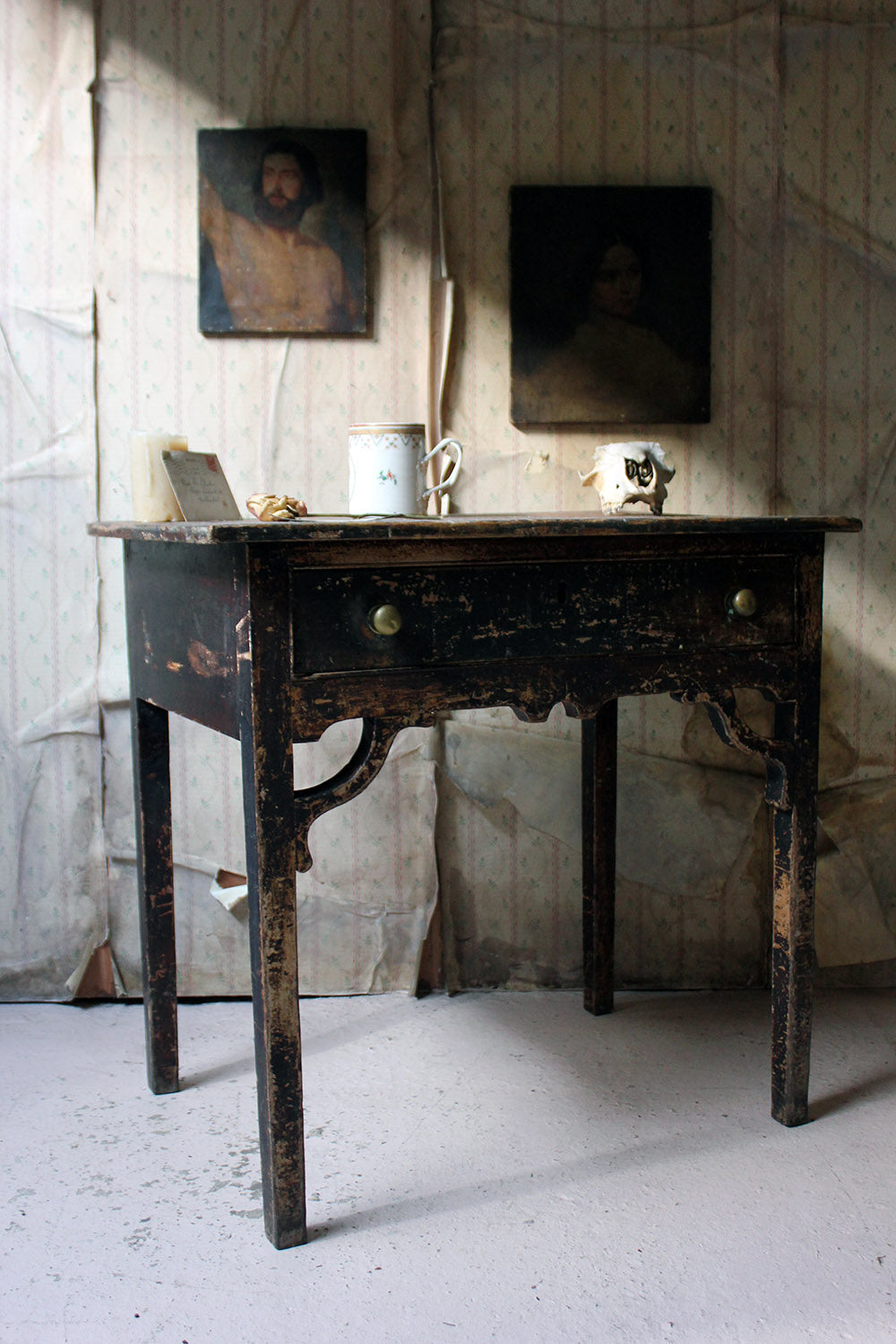 A George III Provincial Painted Pine Side Table c.1780-1800