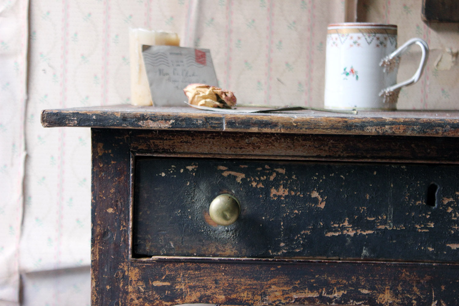 A George III Provincial Painted Pine Side Table c.1780-1800