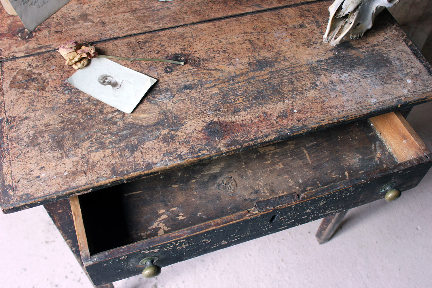 A George III Provincial Painted Pine Side Table c.1780-1800