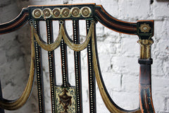 A Beautiful 18thC Japanned & Painted Elbow Chair; Attributed to Gillows c.1792-93