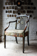A Beautiful 18thC Japanned & Painted Elbow Chair; Attributed to Gillows c.1792-93