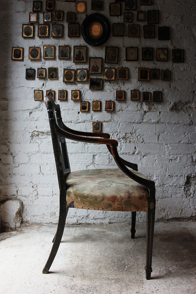A Beautiful 18thC Japanned & Painted Elbow Chair; Attributed to Gillows c.1792-93