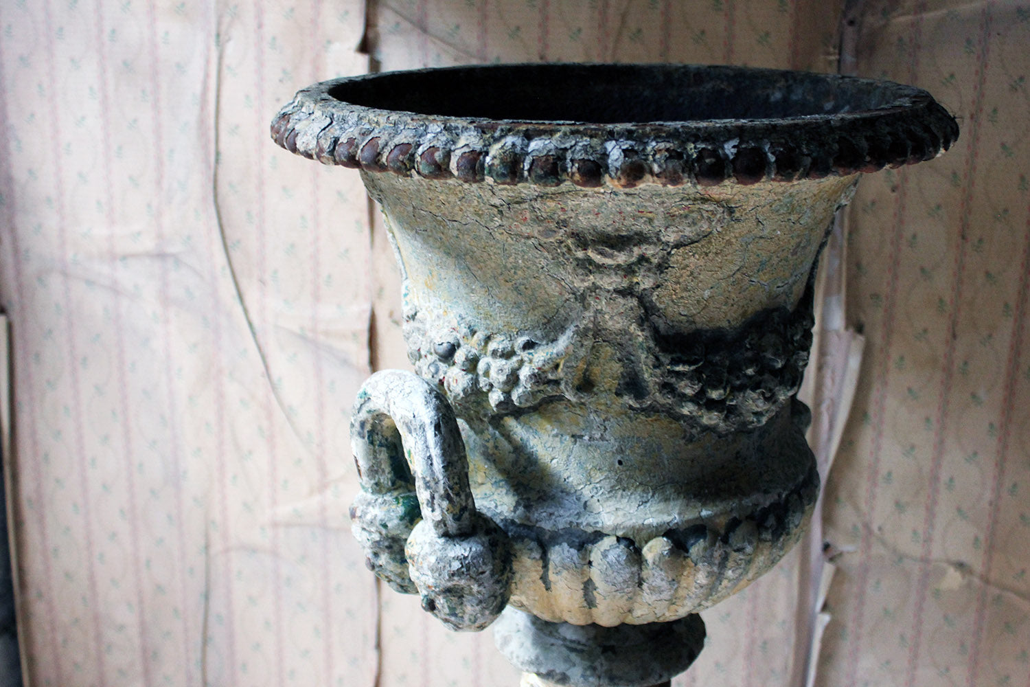 A 19thC Painted Cast Iron Campana Urn Attributed to Andrew Handyside c.1870