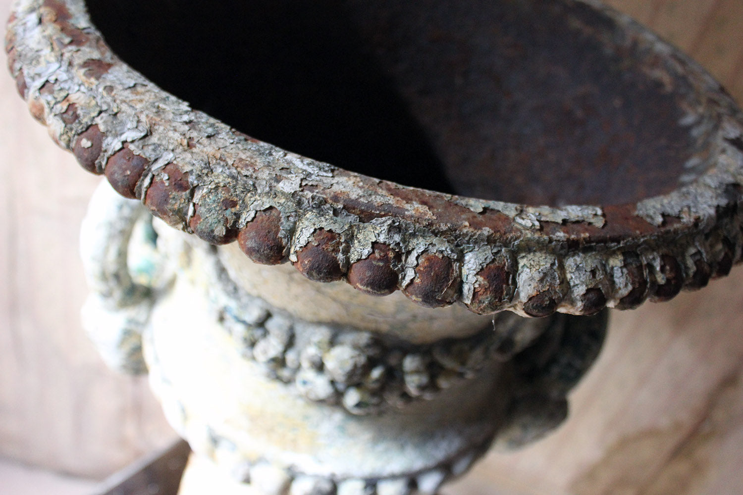 A 19thC Painted Cast Iron Campana Urn Attributed to Andrew Handyside c.1870