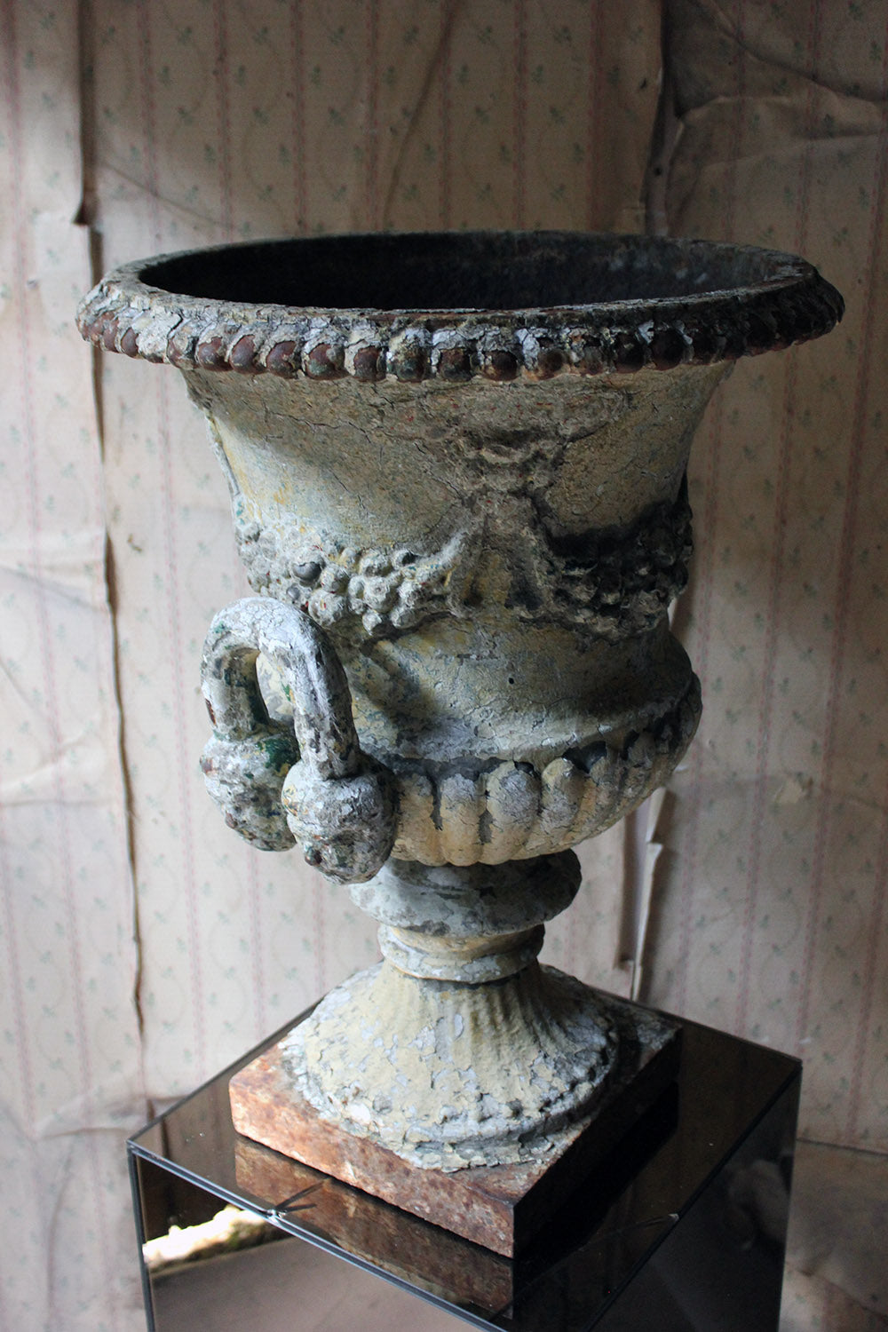 A 19thC Painted Cast Iron Campana Urn Attributed to Andrew Handyside c.1870