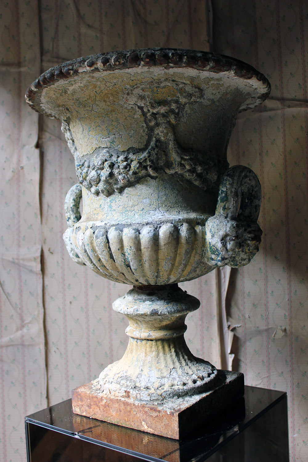 A 19thC Painted Cast Iron Campana Urn Attributed to Andrew Handyside c.1870