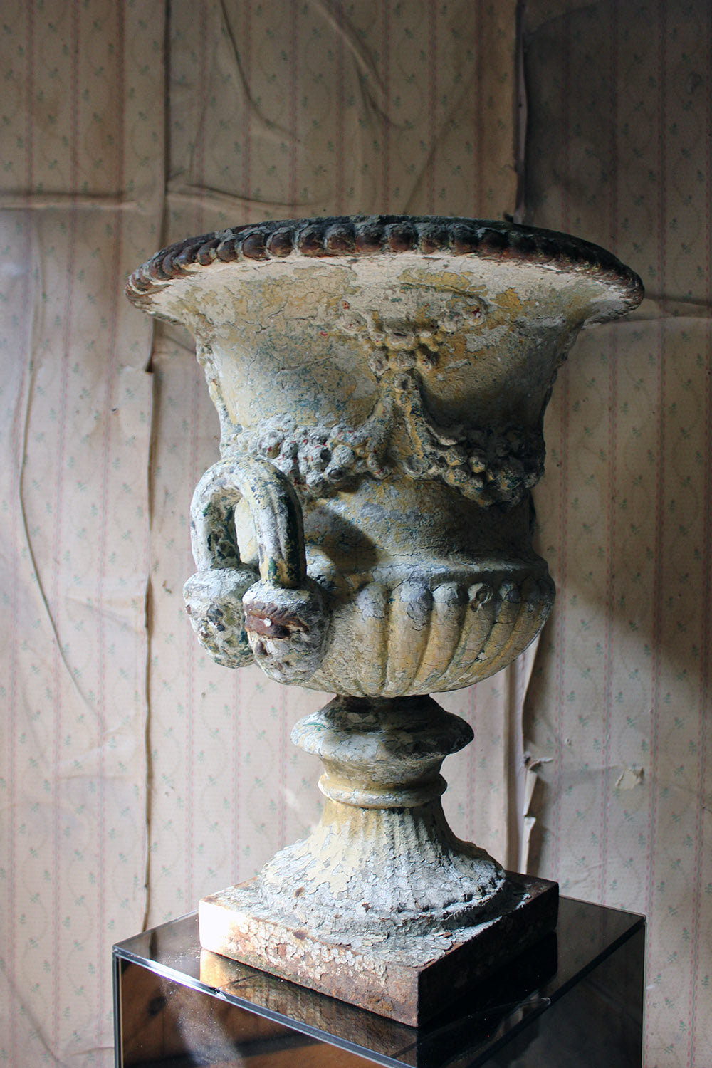 A 19thC Painted Cast Iron Campana Urn Attributed to Andrew Handyside c.1870