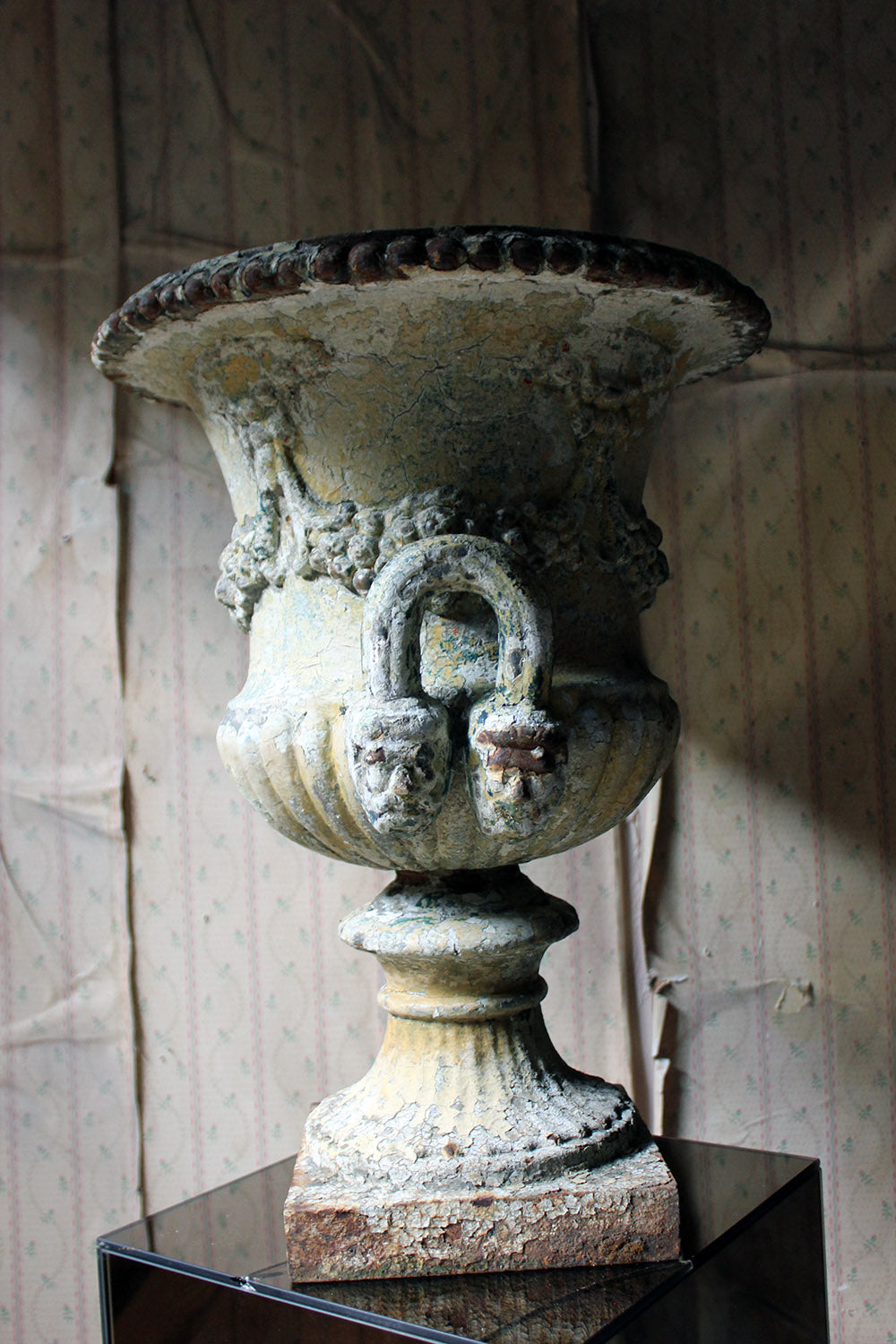 A 19thC Painted Cast Iron Campana Urn Attributed to Andrew Handyside c.1870