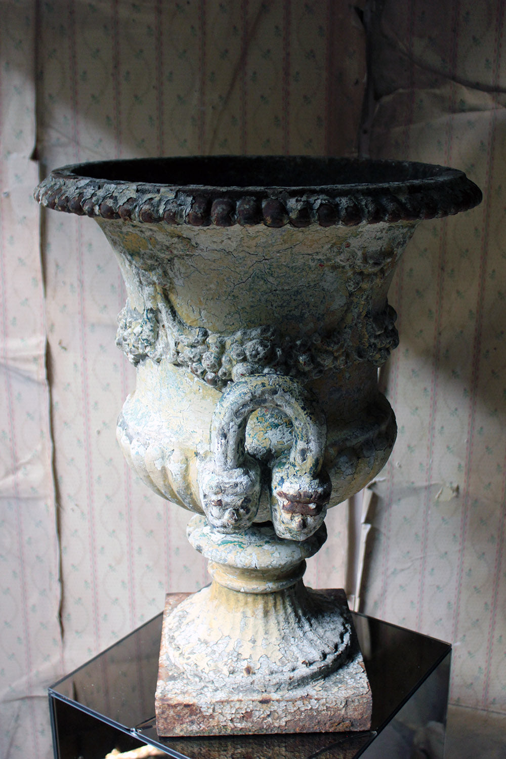 A 19thC Painted Cast Iron Campana Urn Attributed to Andrew Handyside c.1870