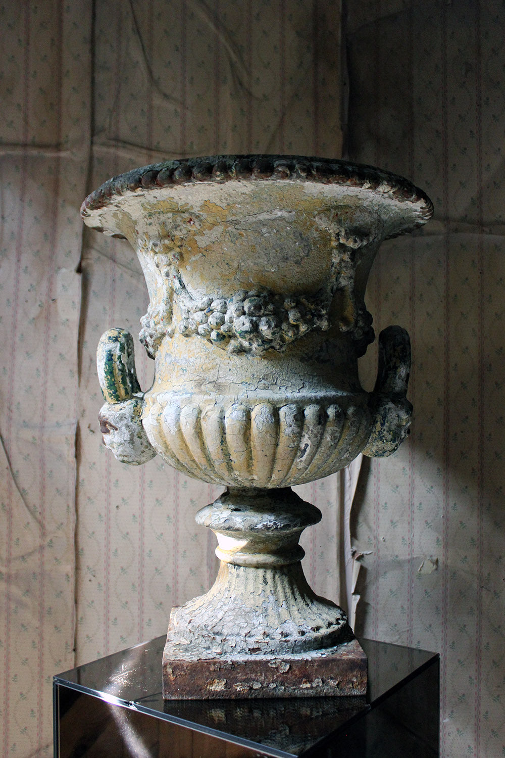 A 19thC Painted Cast Iron Campana Urn Attributed to Andrew Handyside c.1870