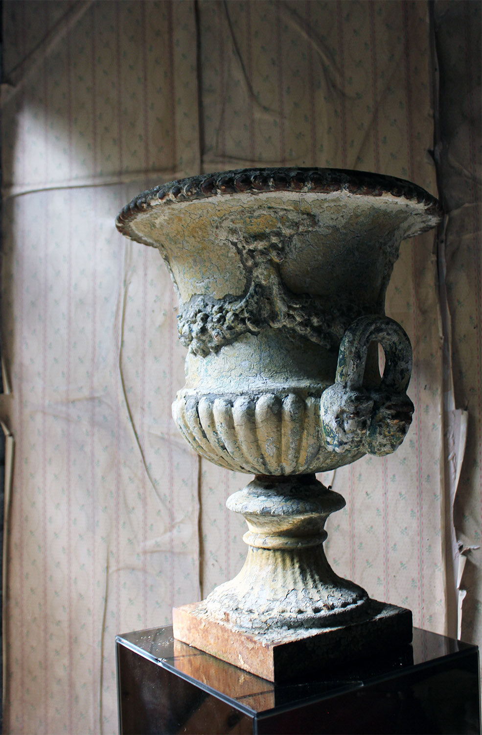 A 19thC Painted Cast Iron Campana Urn Attributed to Andrew Handyside c.1870