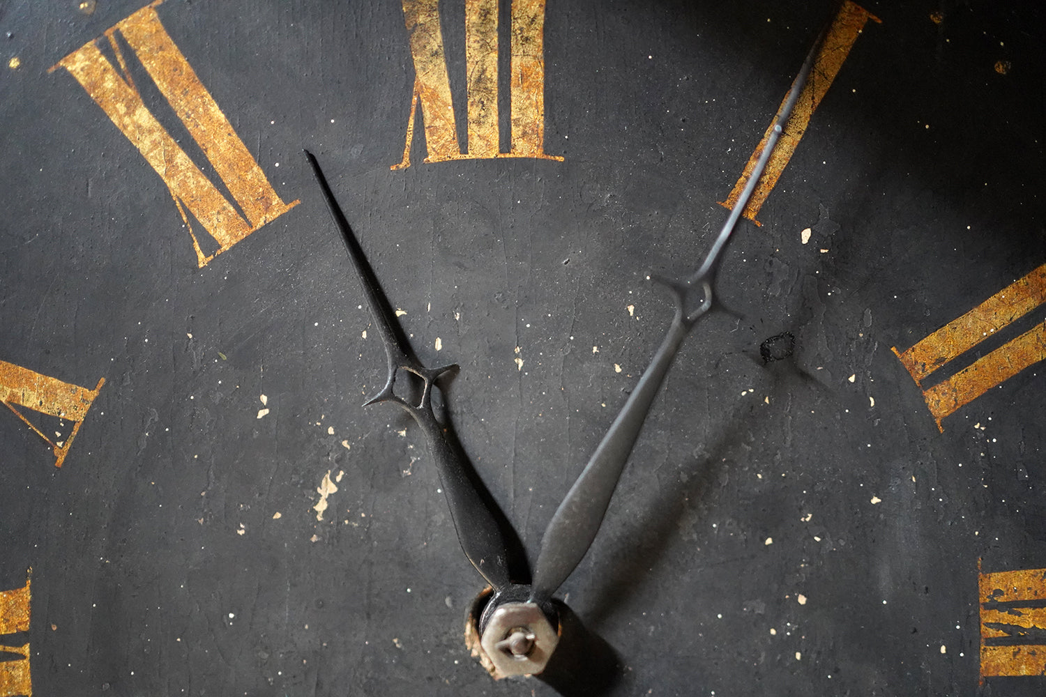 A 19thC English Provincial Painted Weight-Driven Hook & Spike Wall Clock