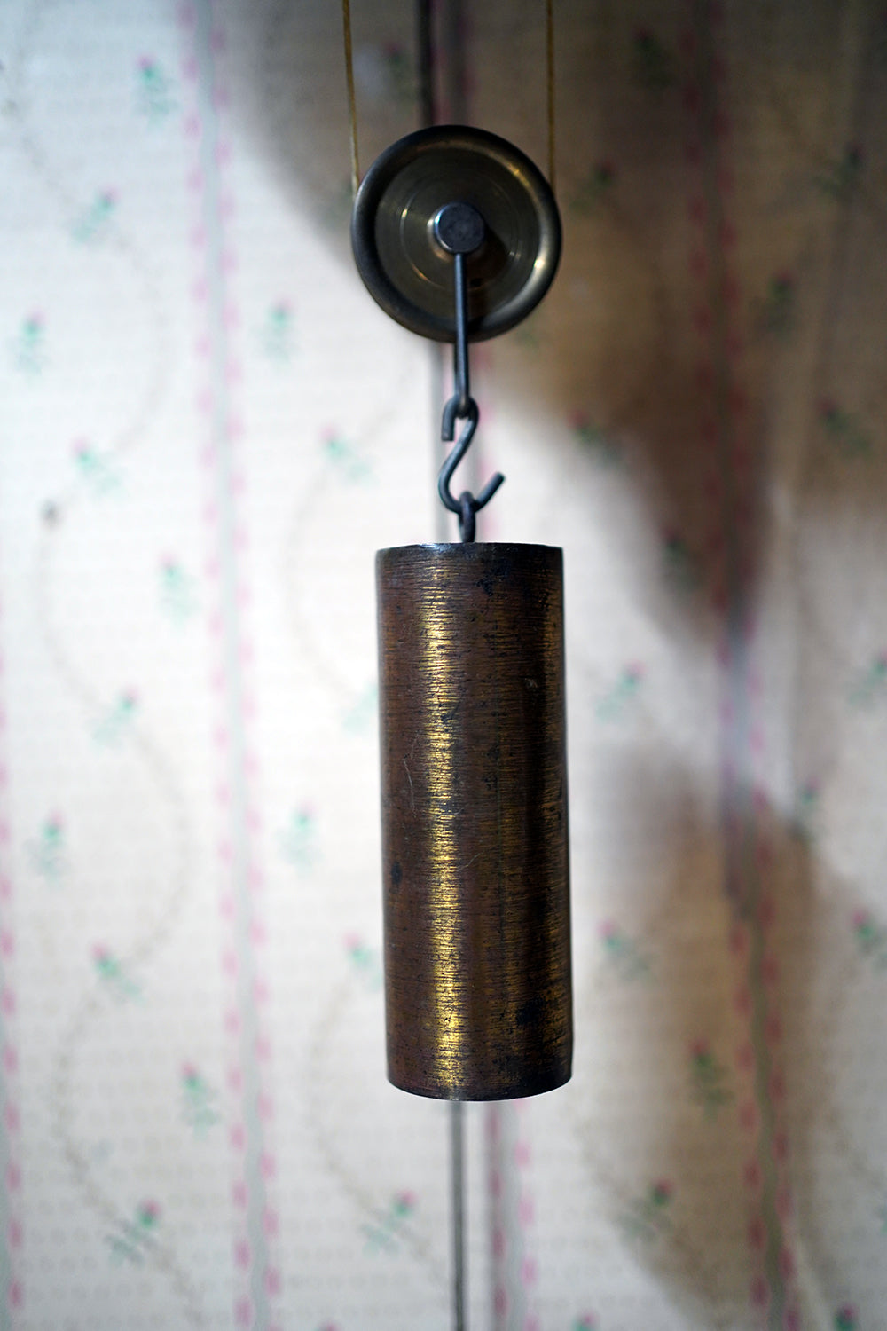 A 19thC English Provincial Painted Weight-Driven Hook & Spike Wall Clock