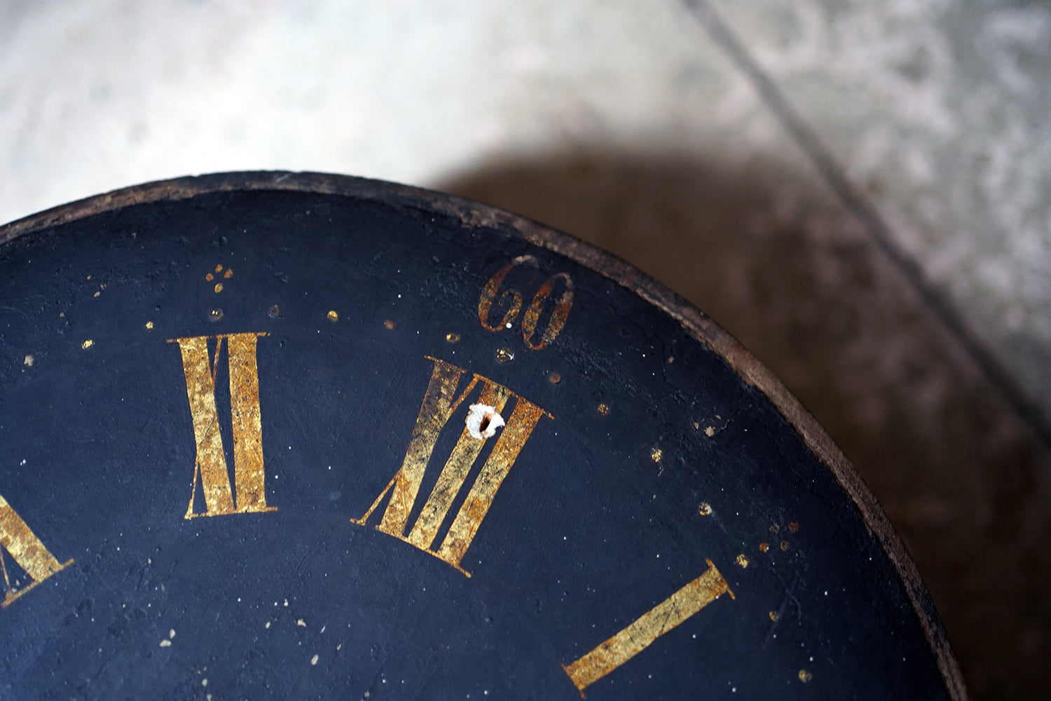 A 19thC English Provincial Painted Weight-Driven Hook & Spike Wall Clock