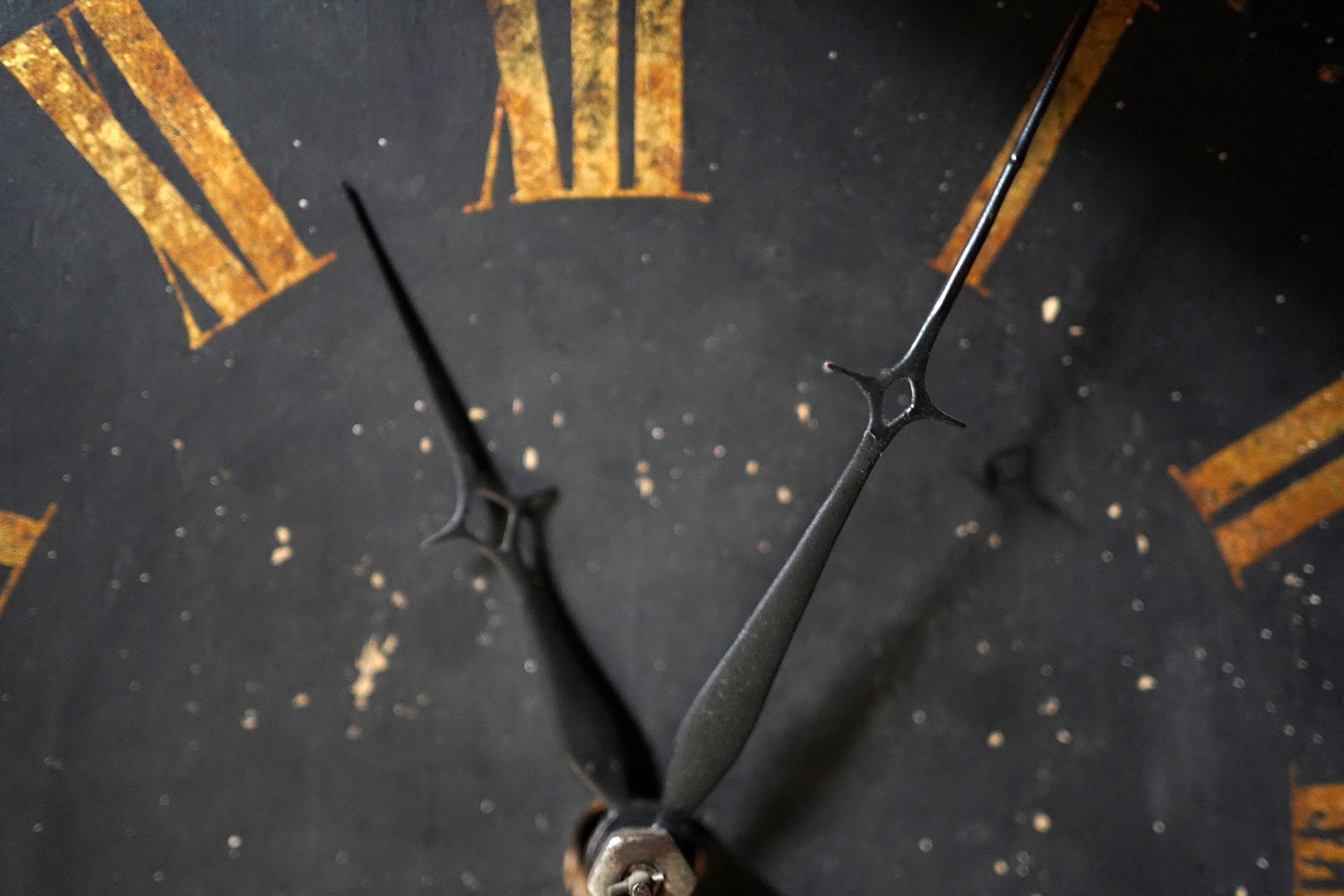 A 19thC English Provincial Painted Weight-Driven Hook & Spike Wall Clock