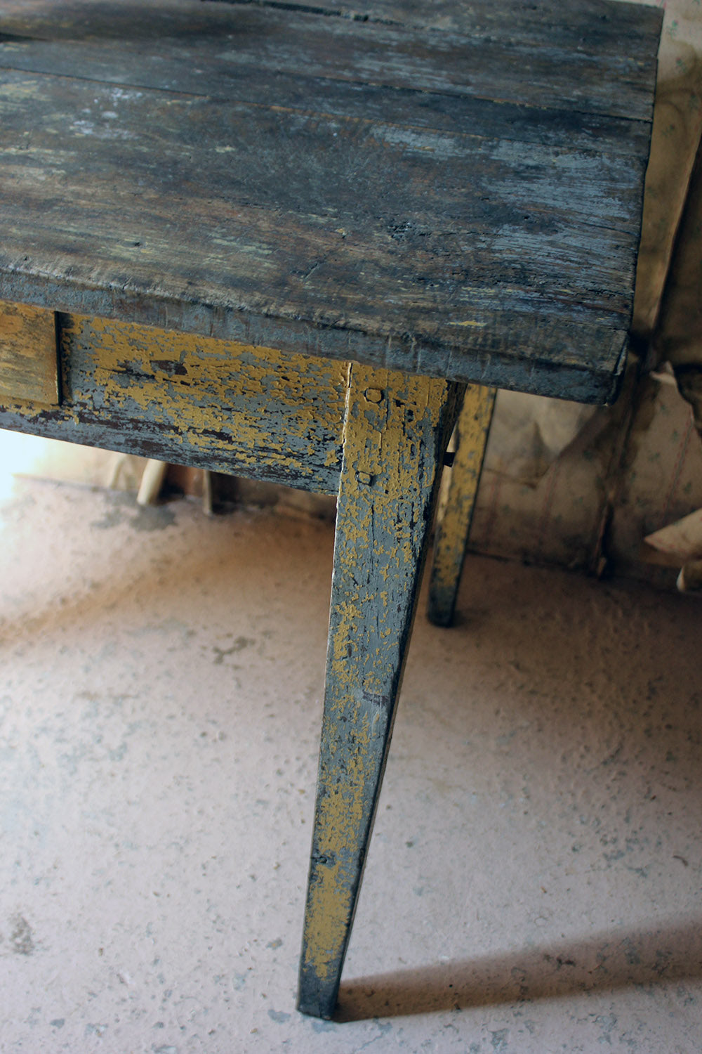 A Decorative Provincial Painted Oak Side Table c.1900