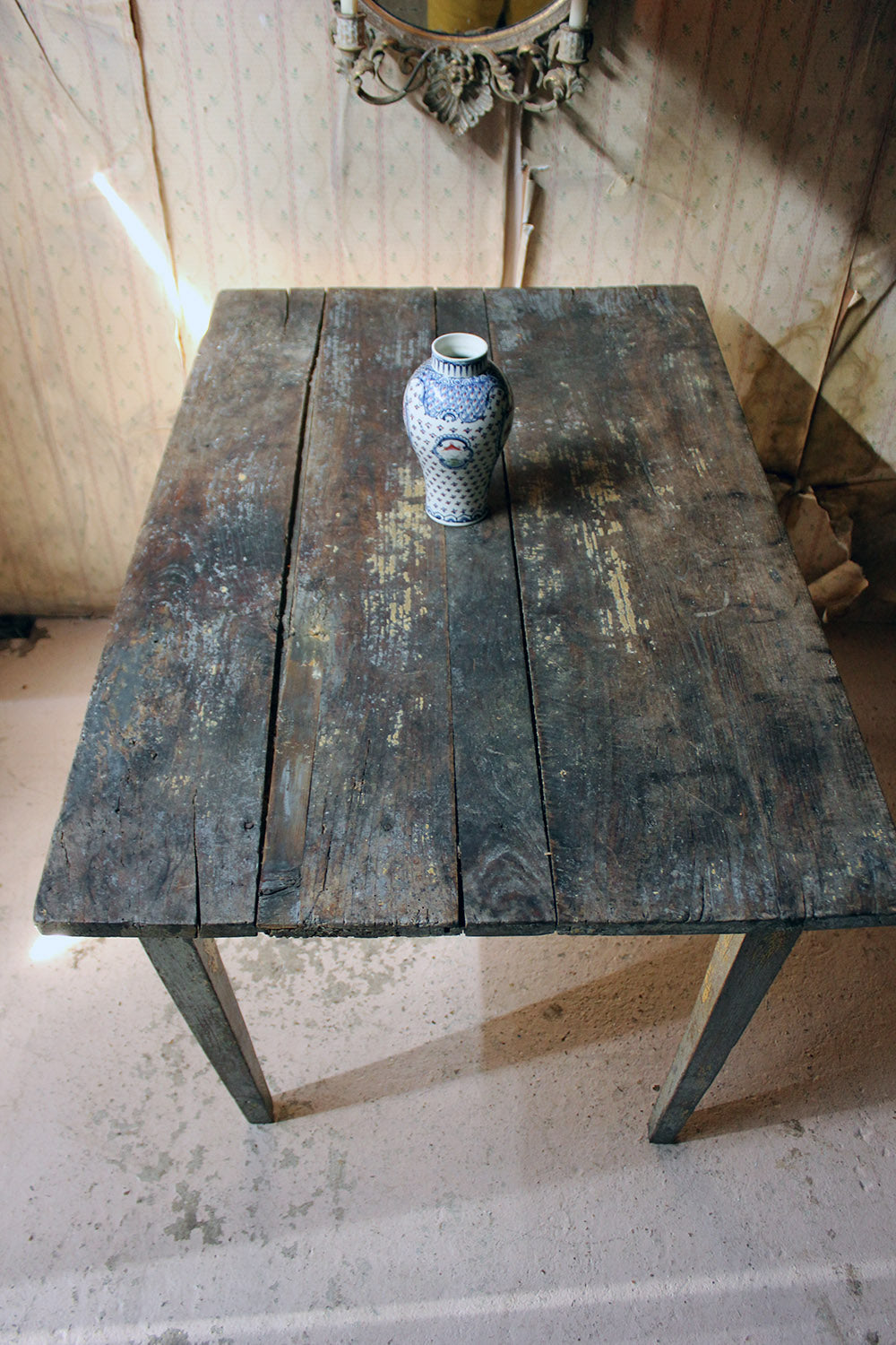 A Decorative Provincial Painted Oak Side Table c.1900