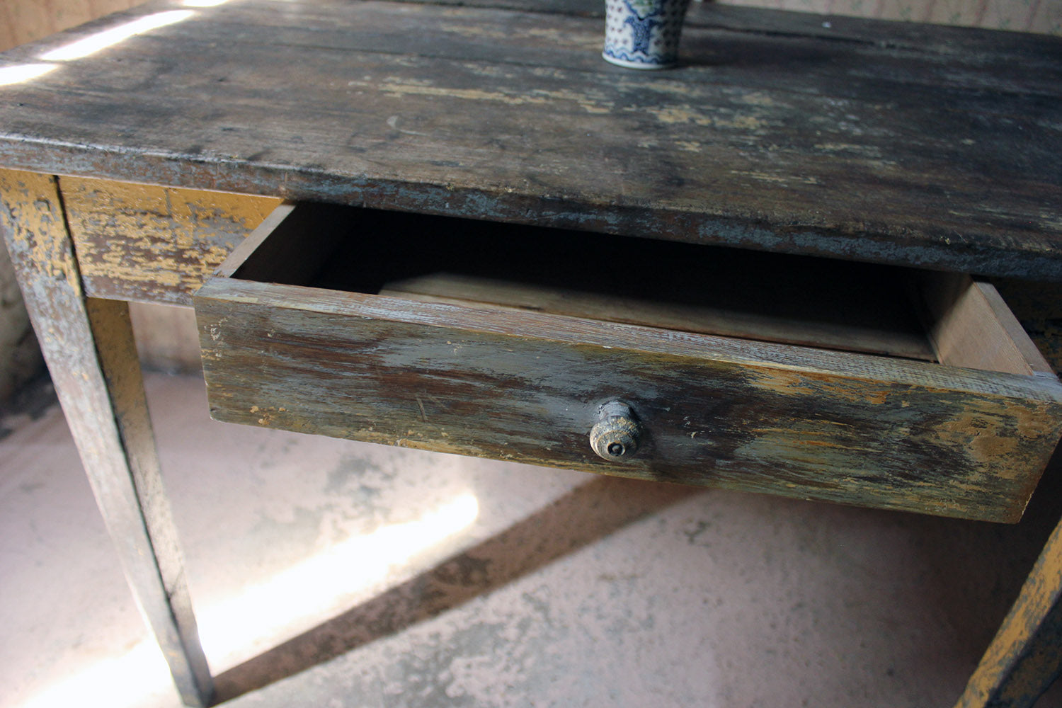 A Decorative Provincial Painted Oak Side Table c.1900
