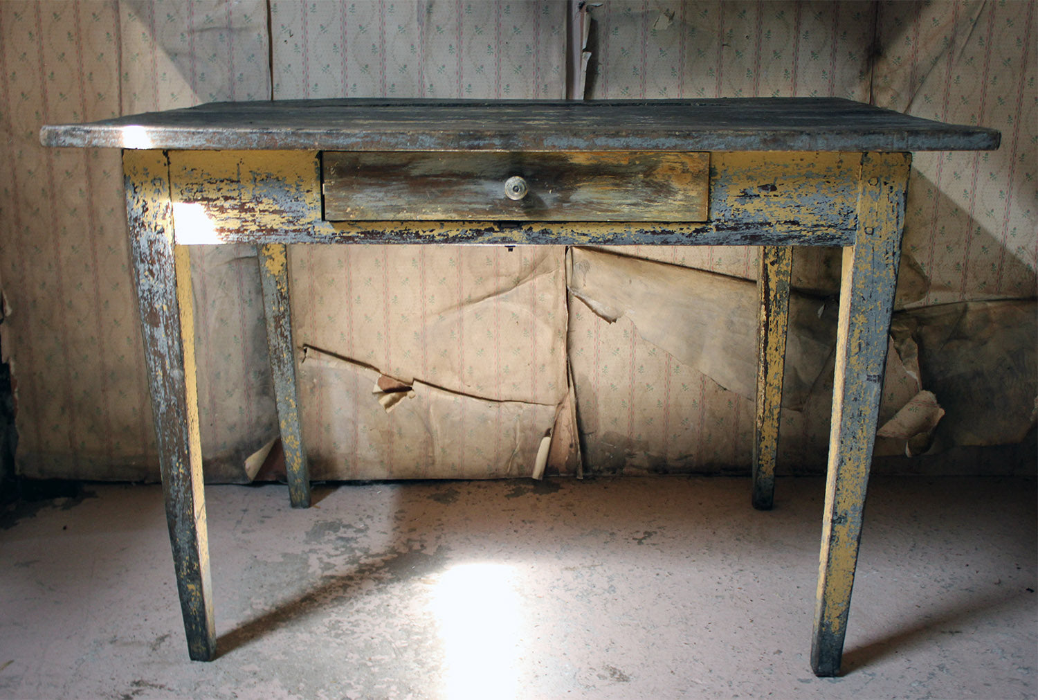 A Decorative Provincial Painted Oak Side Table c.1900