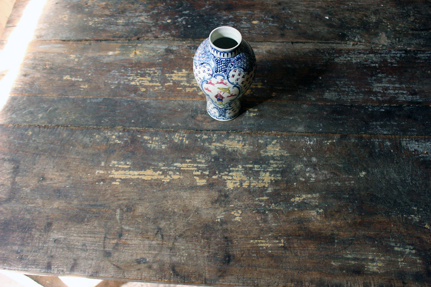 A Decorative Provincial Painted Oak Side Table c.1900