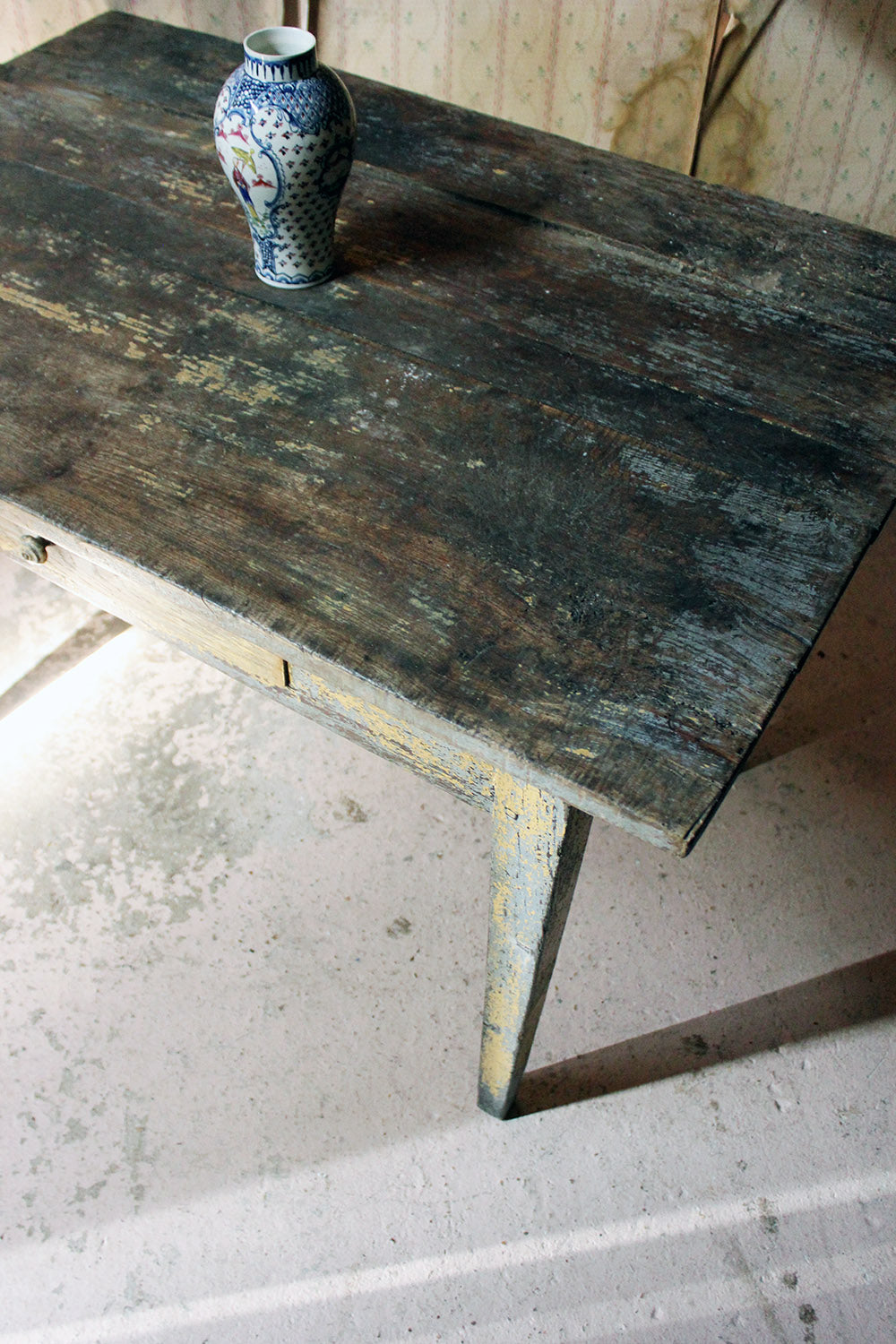 A Decorative Provincial Painted Oak Side Table c.1900