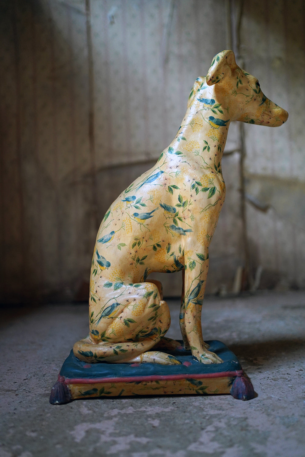 A 20thC Painted Plaster Model of a Hound