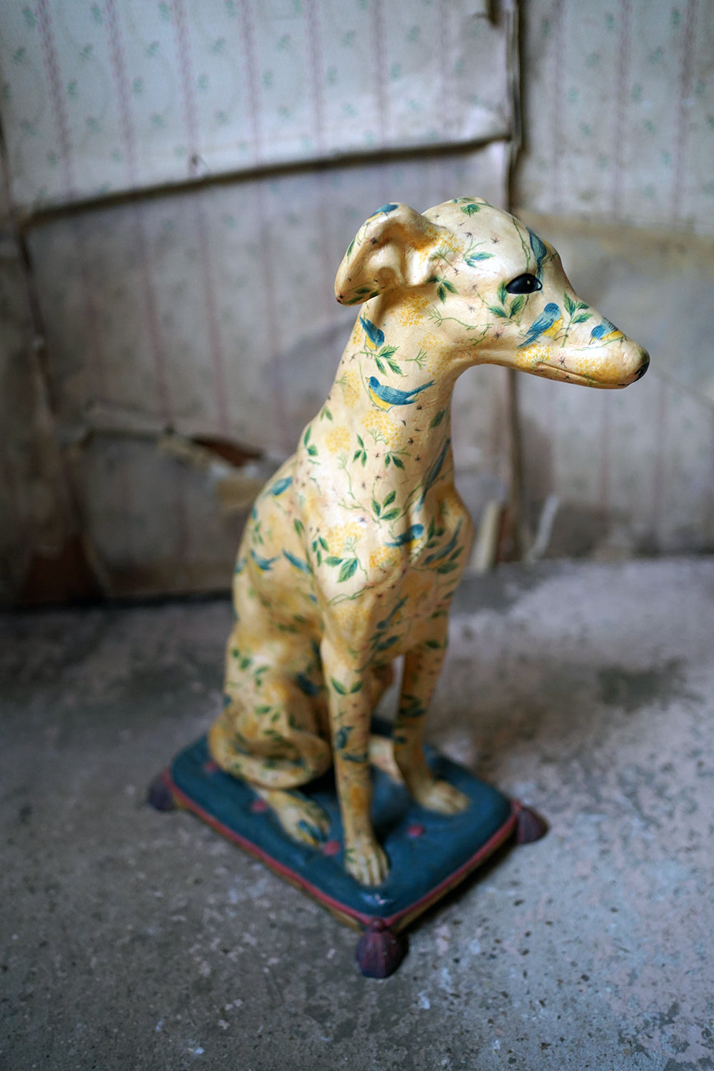 A 20thC Painted Plaster Model of a Hound