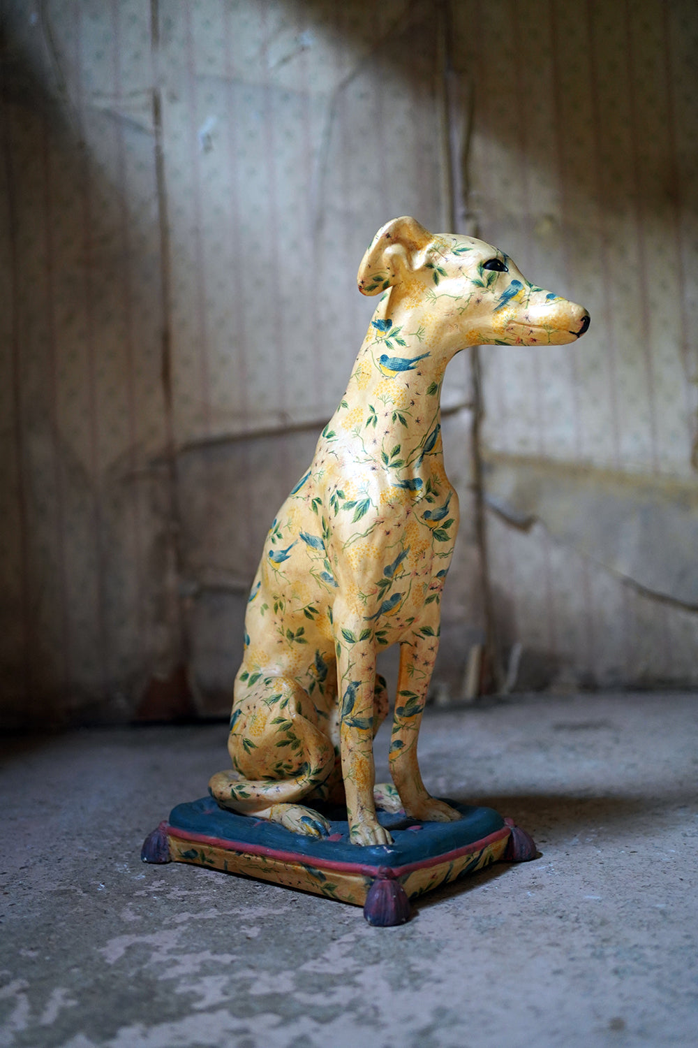 A 20thC Painted Plaster Model of a Hound