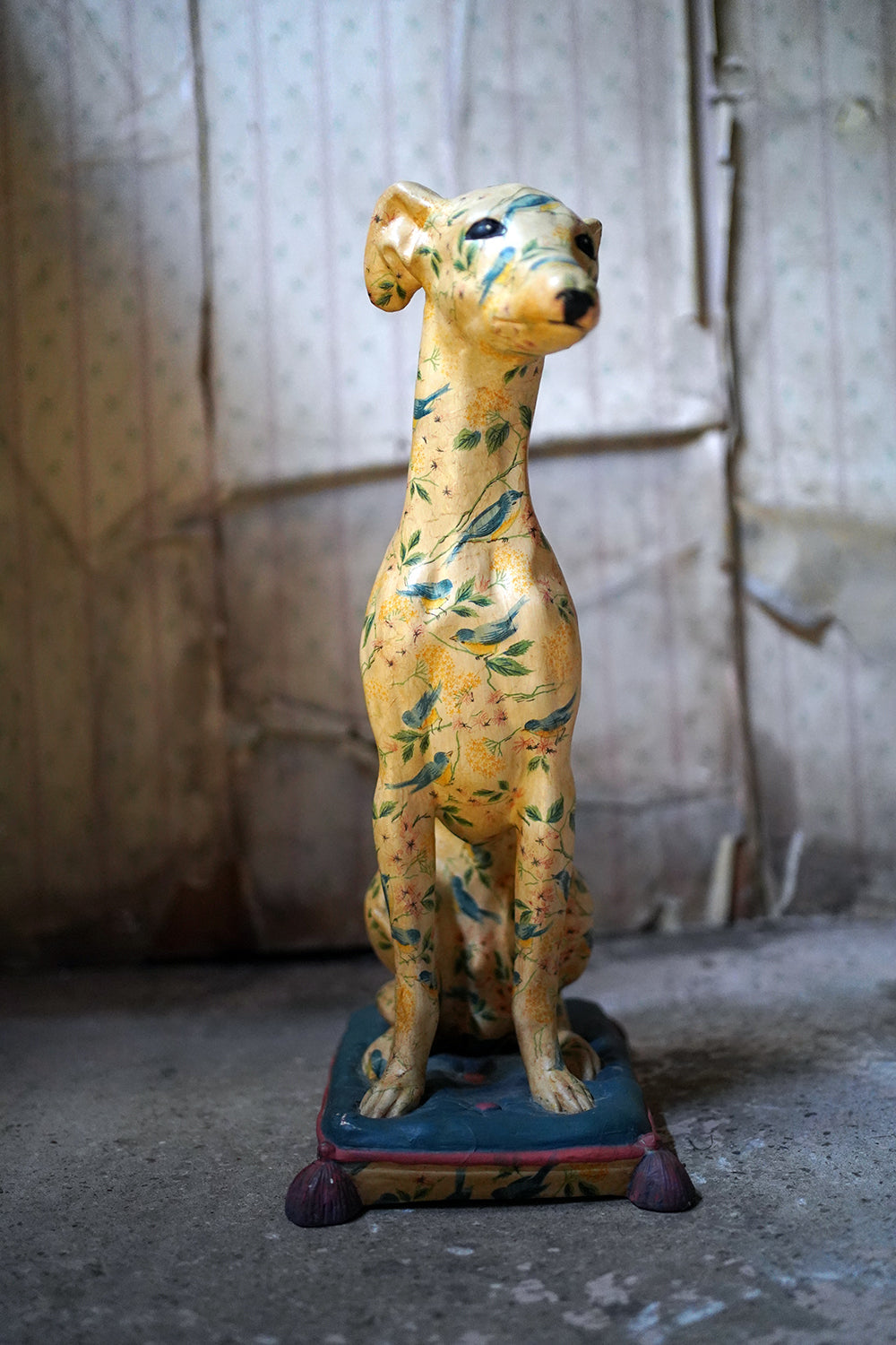 A 20thC Painted Plaster Model of a Hound