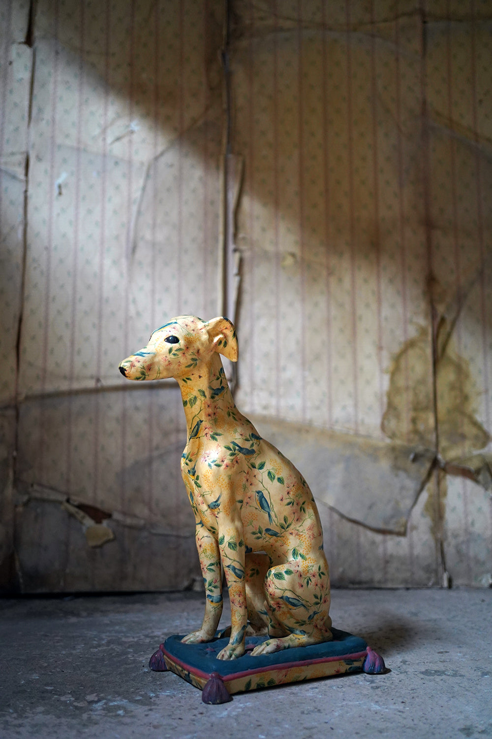 A 20thC Painted Plaster Model of a Hound