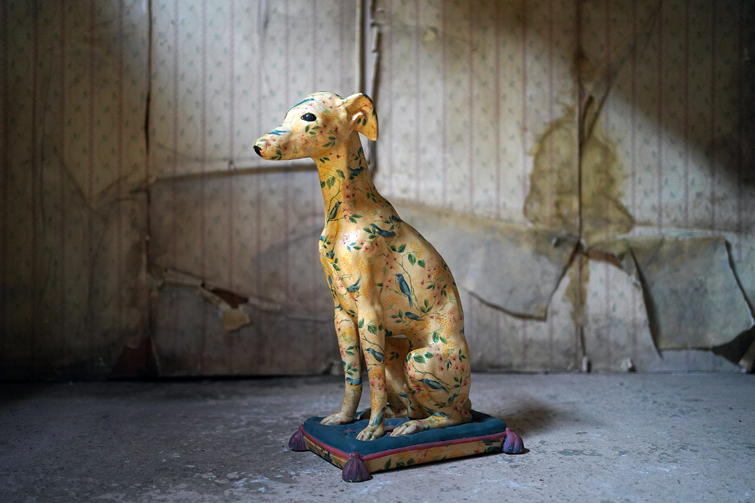 A 20thC Painted Plaster Model of a Hound