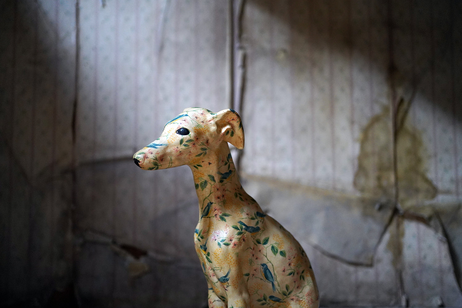 A 20thC Painted Plaster Model of a Hound