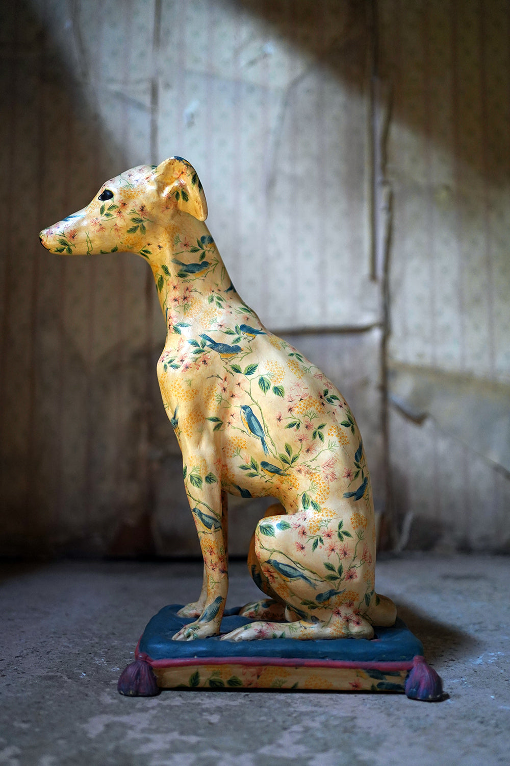 A 20thC Painted Plaster Model of a Hound