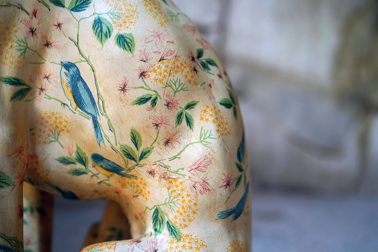 A 20thC Painted Plaster Model of a Hound