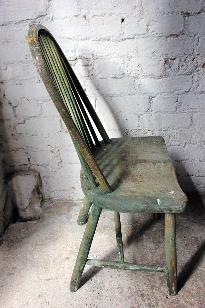 A Good Painted George III West-Country Stick-Back Childs Chair c.1800-20