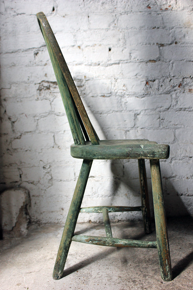 A Good Painted George III West-Country Stick-Back Childs Chair c.1800-20