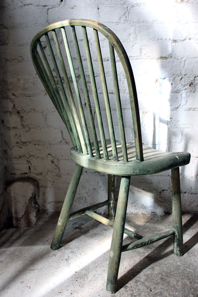 A Good Painted George III West-Country Stick-Back Childs Chair c.1800-20