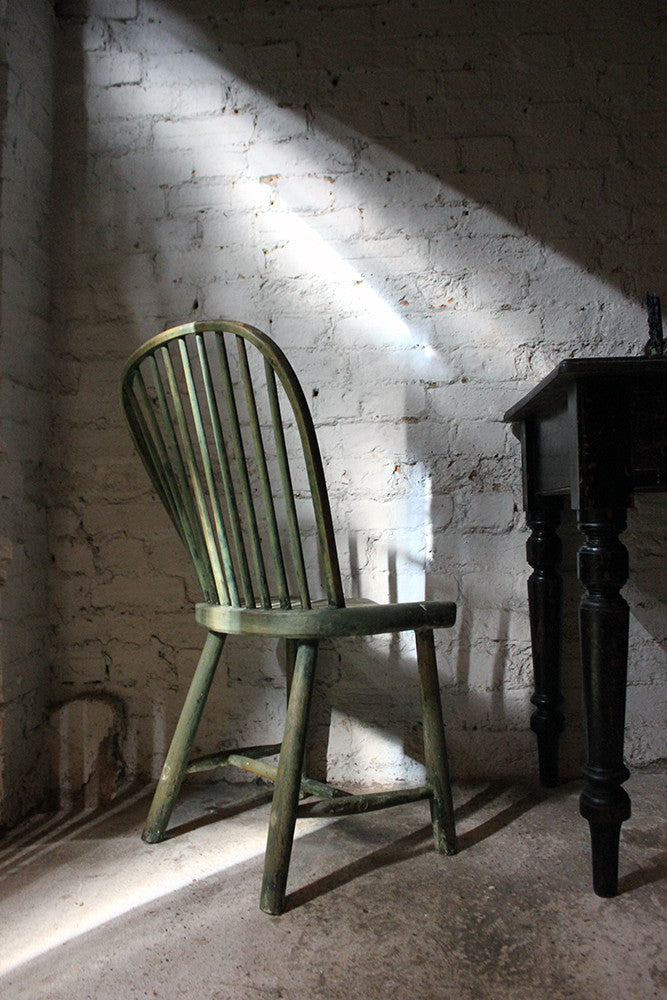 A Good Painted George III West-Country Stick-Back Childs Chair c.1800-20