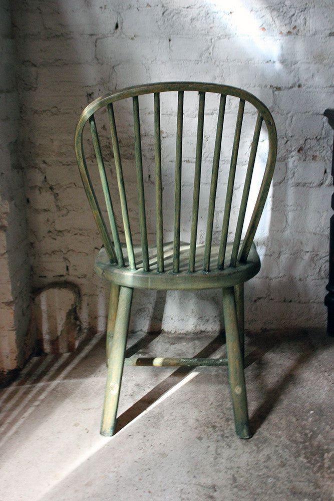 A Good Painted George III West-Country Stick-Back Childs Chair c.1800-20