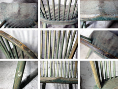 A Good Painted George III West-Country Stick-Back Childs Chair c.1800-20