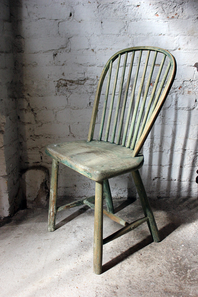 A Good Painted George III West-Country Stick-Back Childs Chair c.1800-20