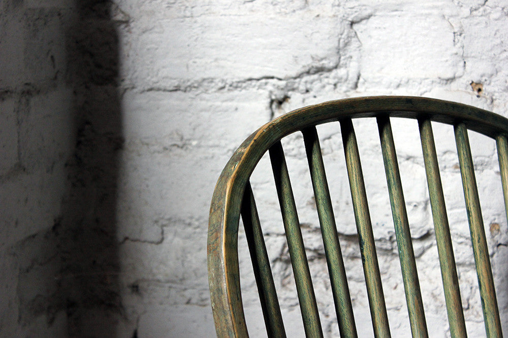 A Good Painted George III West-Country Stick-Back Childs Chair c.1800-20