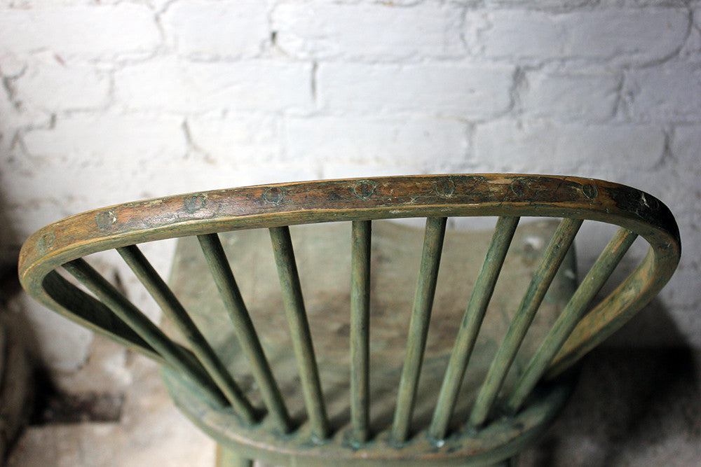 A Good Painted George III West-Country Stick-Back Childs Chair c.1800-20
