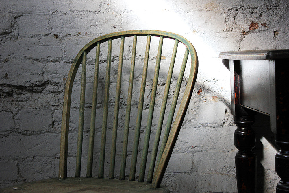 A Good Painted George III West-Country Stick-Back Childs Chair c.1800-20