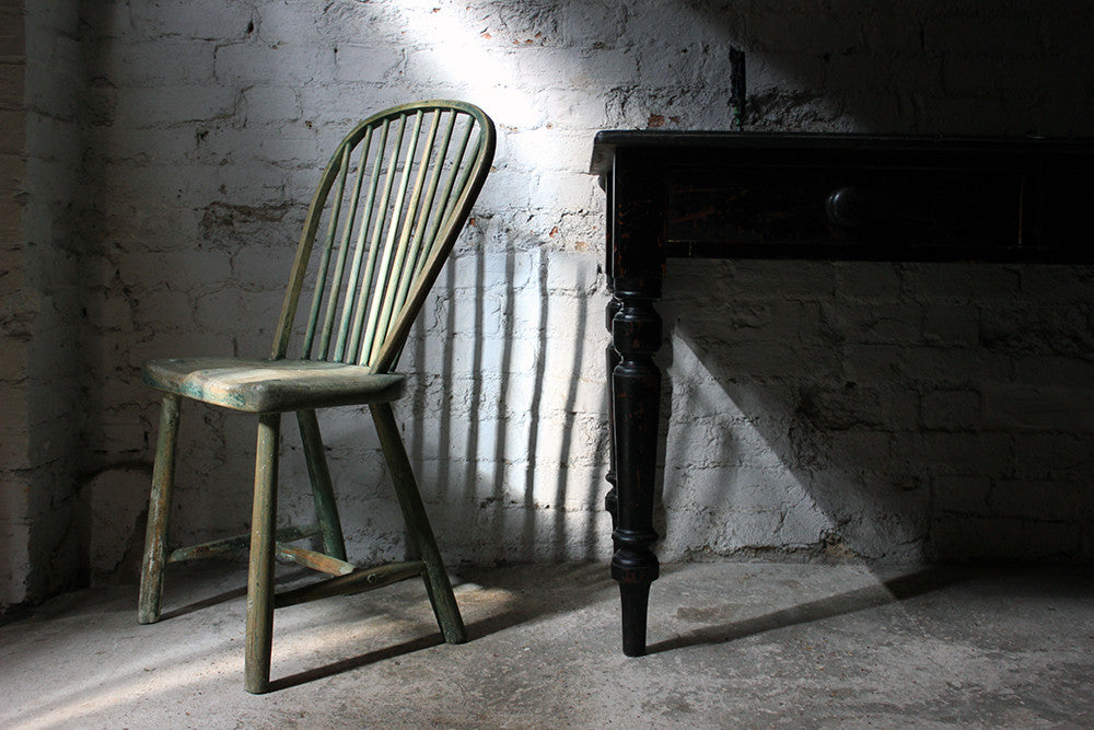 A Good Painted George III West-Country Stick-Back Childs Chair c.1800-20