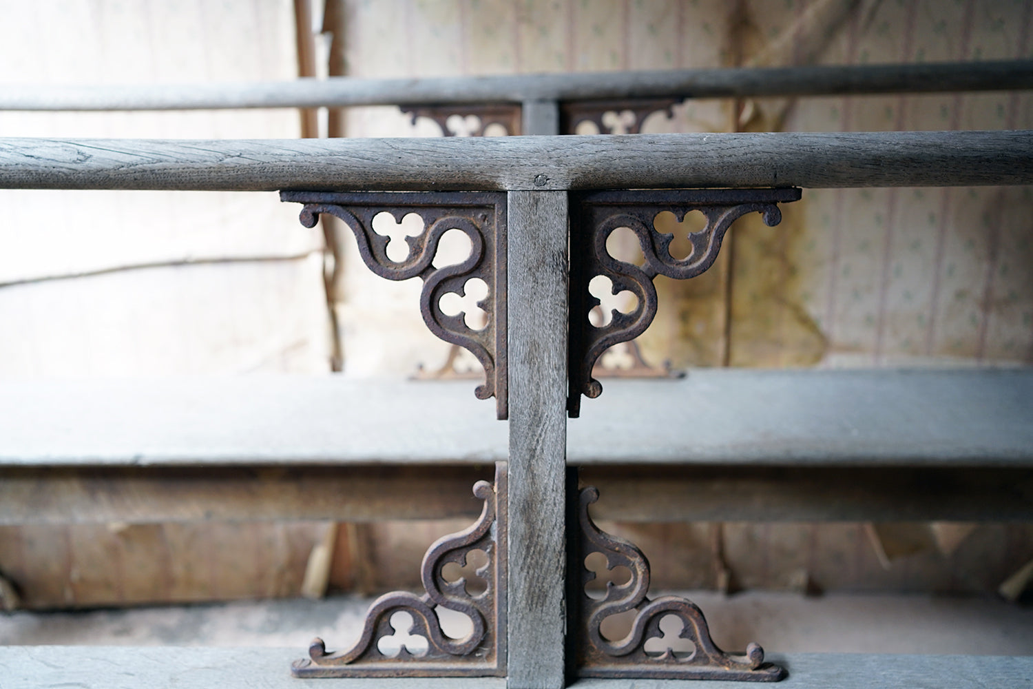 A Good Pair of c.1900 French Gothic Revival Oak Benches