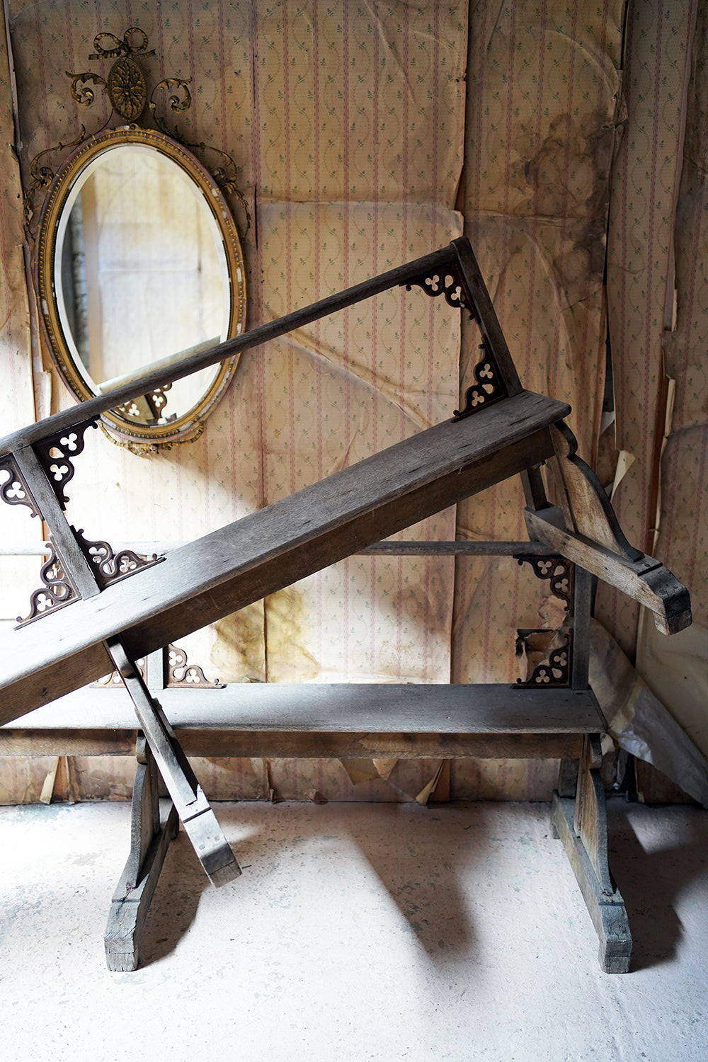 A Good Pair of c.1900 French Gothic Revival Oak Benches