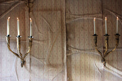 A Fine Pair of 18thC Italian Gilded Iron Wall Sconce Candelabra c.1770-90; Formerly of The Estate of Sir Christopher Lee
